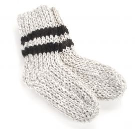 Ručně pletené ponožky MarLen šedobílý melír