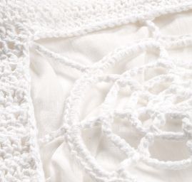 Háčkovaná taška bílá pavučina