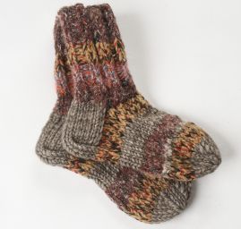 Ručně pletené ponožky MarLen hnědočerné