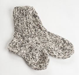 Ručně pletené ponožky MarLen bílohnědé