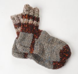 Ručně pletené ponožky MarLen šedomodré