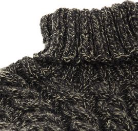 Pletený svetr s copánkovým vzorem, černý