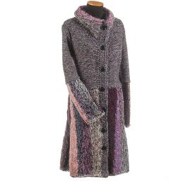 Pletený kabát fialový