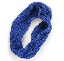 Ručně pletená šála/tunel Marlen modročerný melír