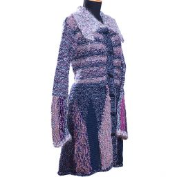 Pletený kabát fialovomodrý