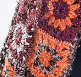 Háčkovaný set čepice šál ruční práce 