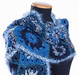 Háčkovaný originální set čepice a šál