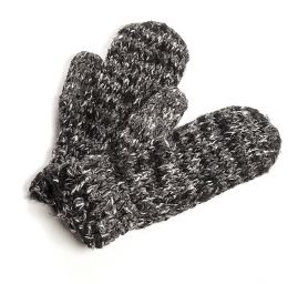 Pletené rukavice MarLen černo-šedo-bílé