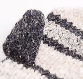 Pletené rukavice MarLen bílé s černými proužky