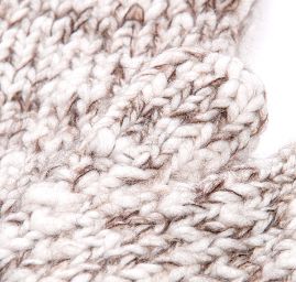 Pletené rukavice MarLen bílo-hnědé