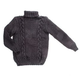 Pletený svetr s copánkovým vzorem