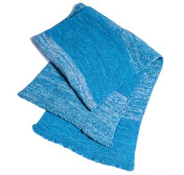 Pletená šála Marlen s melírovými pruhy azurová