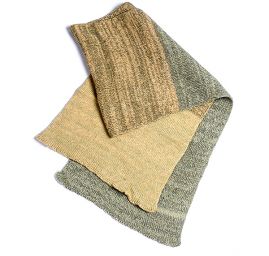 Pletená šála Marlen s melírovými pruhy olivová