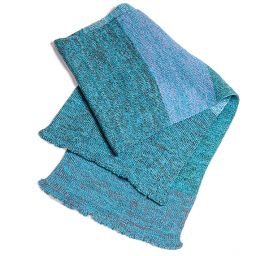 Pletená šála Marlen s melírovými pruhy, modrá