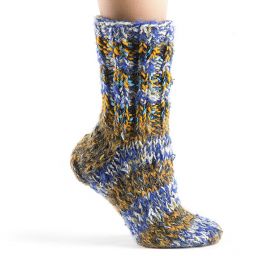 Ručně pletené ponožky Marlen modrobílé