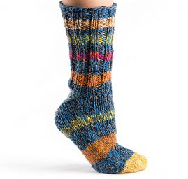 Ručně pletené ponožky Marlen modročerné