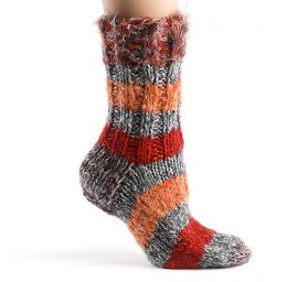 Ručně pletené ponožky Marlen barevné pruhy