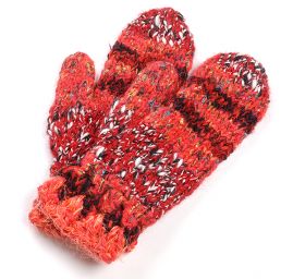 Háčkovaná čepice, rukavice, šála oranžový set