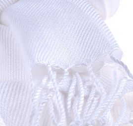 Šála směs kašmír/hedvábí bílá