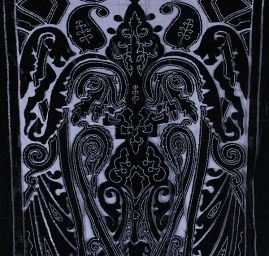 Efektní šál vypalovaný samet/tisk černý