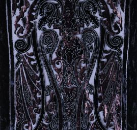 Efektní šál vypalovaný samet/tisk černohnědý