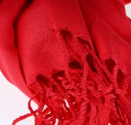 Šála kašmír/hedvábí jemný hladký povrch červená