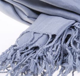 Šála kašmír/hedvábí jemný hladký povrch šedá světlá