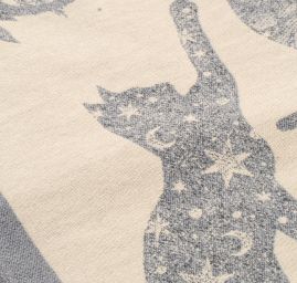 Šála oboustranná s kočkami krémová/šedá