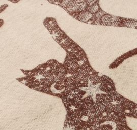 Šála oboustranná s kočkami krémová/tm.hnědá