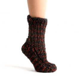 Ručně pletené ponožky MarLen červenočerný melír