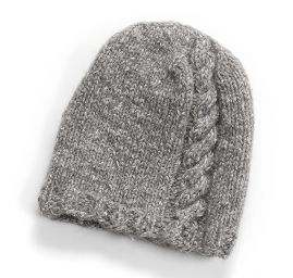 Svetr a čepice s copánky ručně pletené šedé barvy