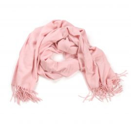 Šála směs viskoza/bavlna/vlna třásně starorůžová