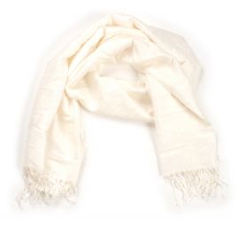 Šála směs kašmír/hedvábí žakár smetanová