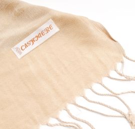 Šála směs kašmír/hedvábí žakár béžová