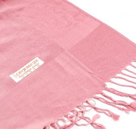 Šála směs kašmír/hedvábí žakár růžová