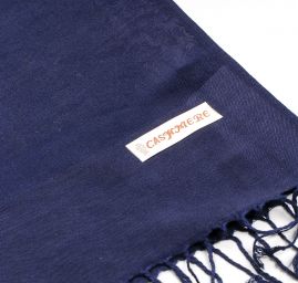 Šála směs kašmír/hedvábí žakár tmavě modrá