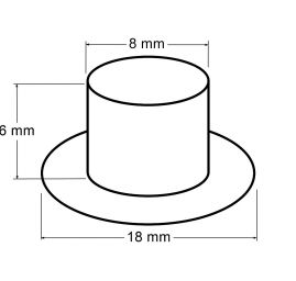 Průchodky 8x6x18 Ø18mm staromosaz