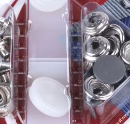 Druky kovové  6 (Ø 15mm) šedý hladký AUTO-MOTO