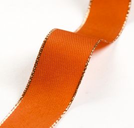 Stuha taftová lurex šíře 25mm skořicová