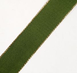 Stuha taftová lurex šíře 25mm tm.zelená