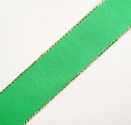 Stuha taftová lurex šíře 25mm zelená