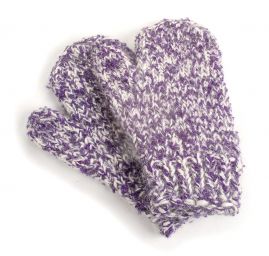 Ručně pletené rukavice MarLen fialovobílé