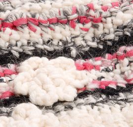 Háčkovaná čepice šála Marlen růžovočerný melír