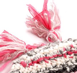 Háčkovaná čepice šála Marlen růžovočerný melír