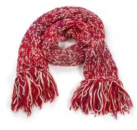 Šála MarLen ručně pletená fialovobílá