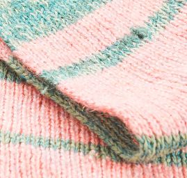 Šála pletená MarLen zelené růžové pruhy