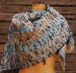 Ručně tkaný pléd Marlen modro-černý melír