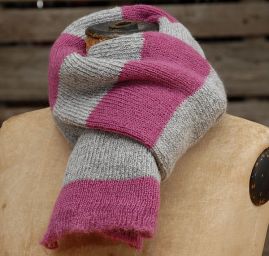 Pletená šála Marlen růžovo-bílé pruhy