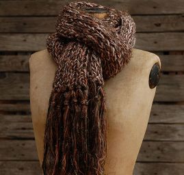 Ručně pletená šála Marlen v hnědém melíru