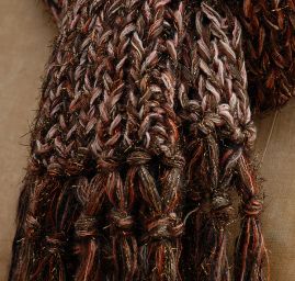 Ručně pletená šála Marlen v hnědém melíru